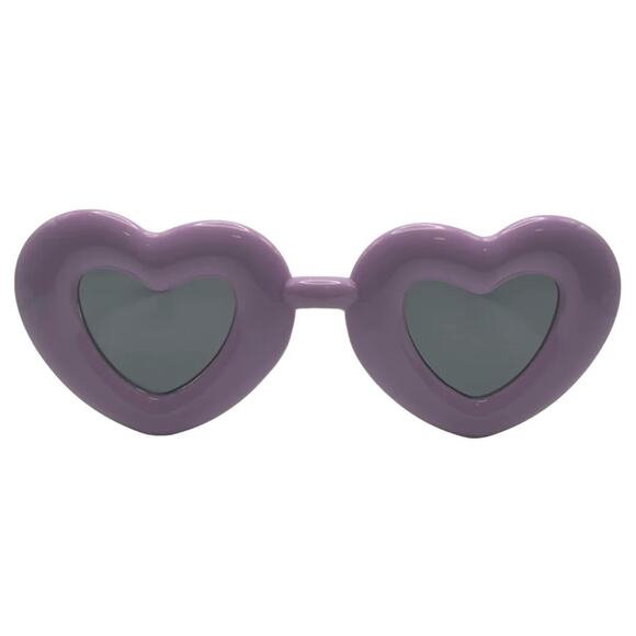 6190PU | Purple Thick Frame Novelty Heart Sunglasses - Picture 1 of 5
